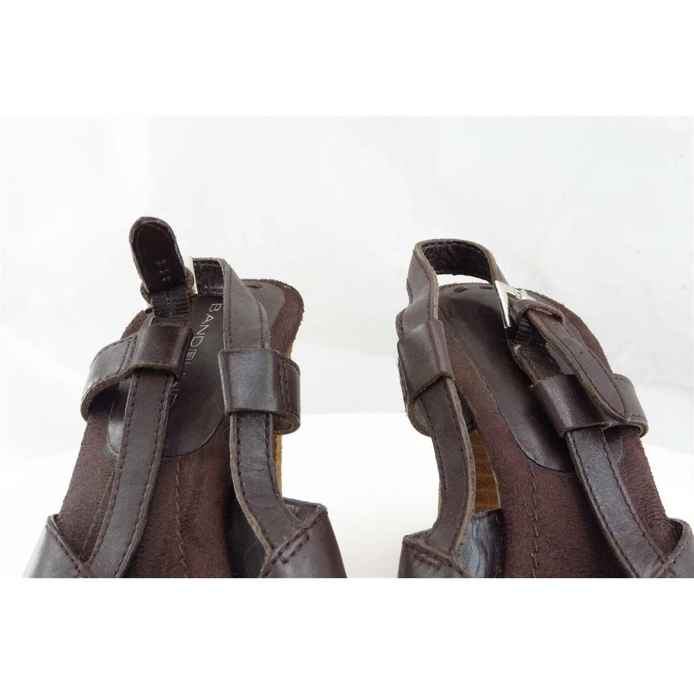 Bandolino Sz 8 M Brown Slingback Leather Women‎ Sandals